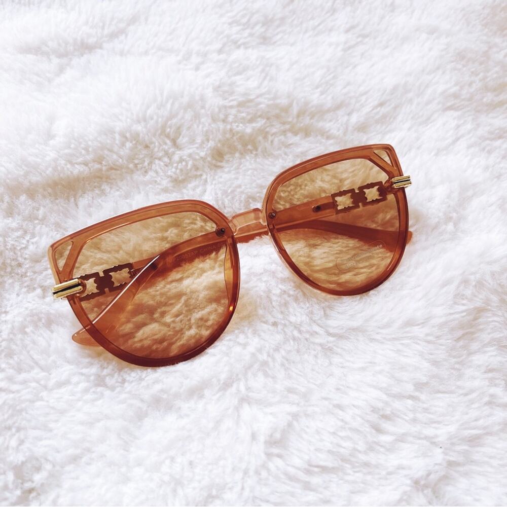 Liana Clear Tan Sleek Sunglasses - Picture 3 of 10